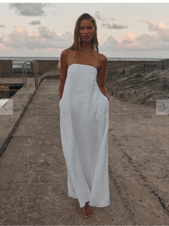 DISSH Dresses & Skirts - DISSH Karney Linen Maxi Dress White Size 2